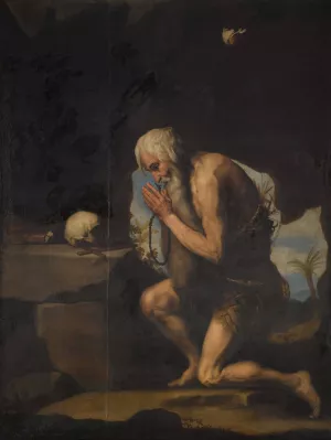 Saint Paul the Hermit by Jusepe De Ribera (Follower) Oil Painting