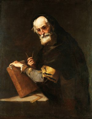 A Philosopher, Presumed To Be Archimedes by Jusepe De Ribera Oil Painting