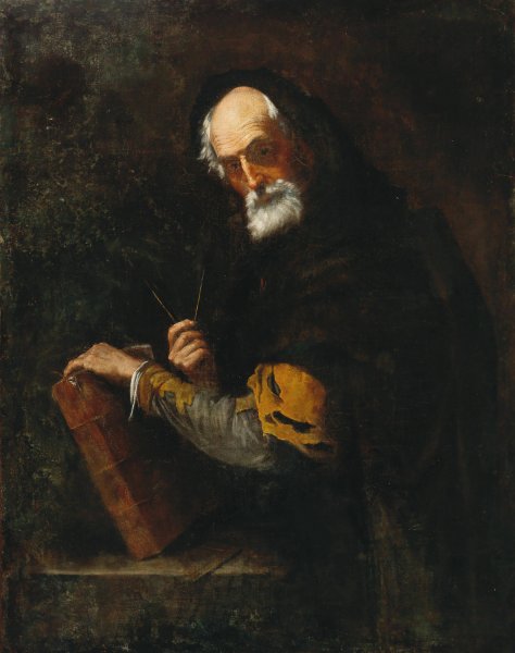 A Philosopher by Jusepe De Ribera - Hand-Painted Oil Painting Reproduction