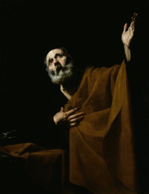 Penitent Saint Peter by Jusepe De Ribera Oil Painting