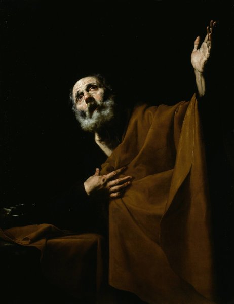 Penitent Saint Peter  by Jusepe De Ribera - Hand-Painted Oil Painting Reproduction