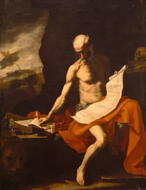 Saint Jerome in the Wilderness by Jusepe De Ribera Oil Painting