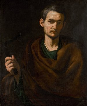 Saint Philip, Half-Length, Holding A Crucifix by Jusepe De Ribera Oil Painting