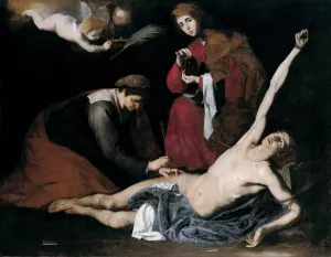 Saint Sebastian Tended By The Holy Women by Jusepe De Ribera Oil Painting
