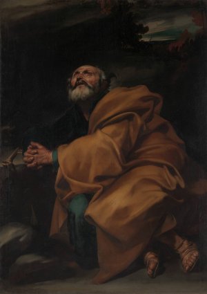 The Tears of Saint Peter by Jusepe De Ribera Oil Painting
