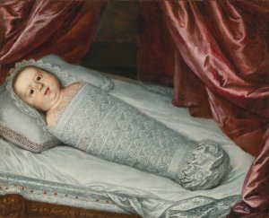 Portrait Of The Infant Cosimo Iii De'Medici In Swaddling Clothes by Justus Sustermans Oil Painting