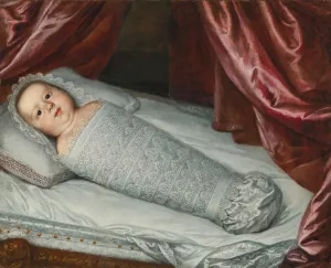 Portrait Of The Infant Cosimo Iii De'Medici In Swaddling Clothes by Justus Sustermans Portrait Of The Infant Cosimo Iii De'Medici In Swaddling Clothes by Justus Sustermans Oil Painting