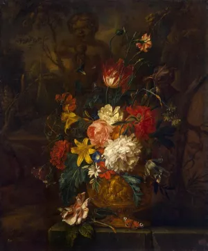 Flowers by Justus Van Huysum - Oil Painting Reproduction