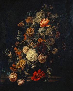 Still Life With Flowers by Justus Van Huysum The Elder Oil Painting