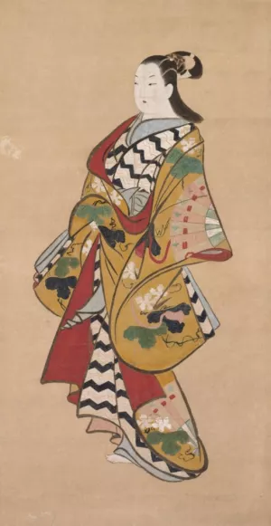 Courtesan Oil painting by Kaigetsudo Ando