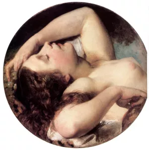 Sleeping Bacchante by Karoly Brocky - Oil Painting Reproduction