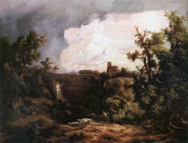 Aqua Nera Near Rome by Karoly Marko The Elder - Hand-Painted Oil Painting Reproduction
