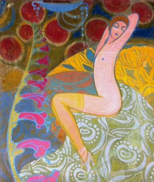 Woman and flowers by Kajetan Stefanowicz Oil Painting