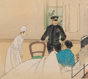 The Torpedo Officer; Frontispiece Illustration from the Literary Magazine Bungei kurabu, Volume 1, Number 8 by Kajita Hanko Oil Painting