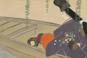 Asazuma in Her Boat by Kamisaka Sekka Oil Painting