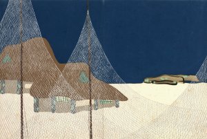 Fishing Village by Kamisaka Sekka Oil Painting
