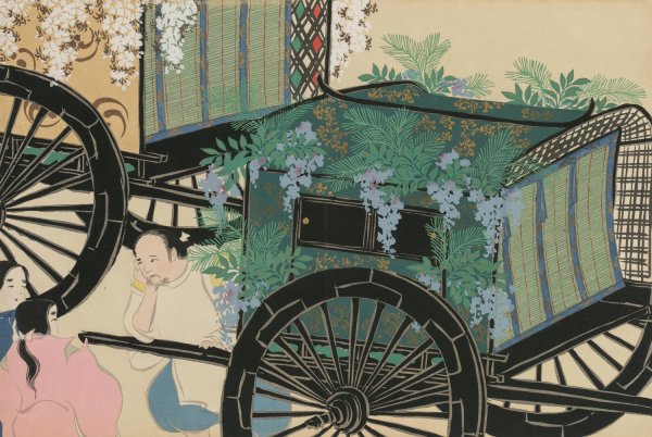 Flower-Draped Carts  by Kamisaka Sekka - Hand-Painted Oil Painting Reproduction