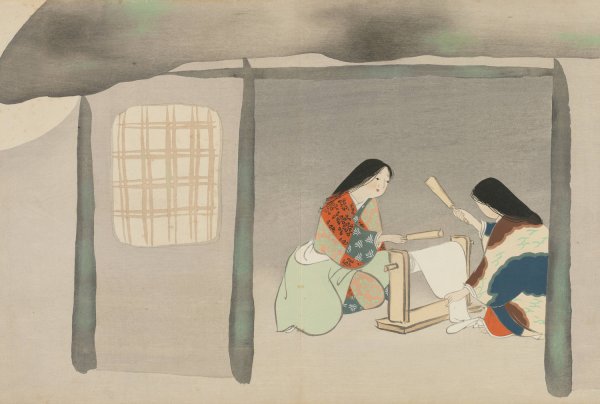 Fulling Silk  by Kamisaka Sekka - Hand-Painted Oil Painting Reproduction