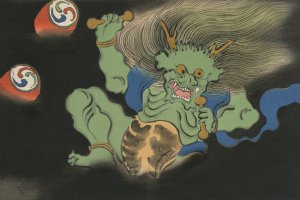 God of Thunder by Kamisaka Sekka Oil Painting