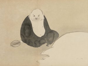 Hotei by Kamisaka Sekka Oil Painting