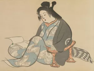 Idleness Oil painting by Kamisaka Sekka