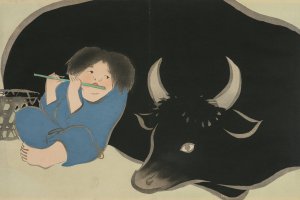Oxherd by Kamisaka Sekka Oil Painting