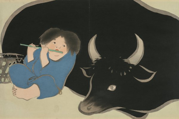 Oxherd  by Kamisaka Sekka - Hand-Painted Oil Painting Reproduction