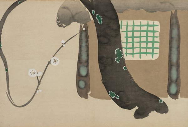 Plum by the Eaves  by Kamisaka Sekka - Hand-Painted Oil Painting Reproduction