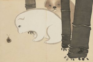 Puppies by Kamisaka Sekka Oil Painting