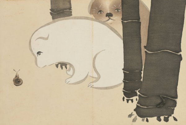 Puppies  by Kamisaka Sekka - Hand-Painted Oil Painting Reproduction