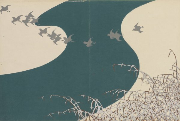 River in Winter  by Kamisaka Sekka - Hand-Painted Oil Painting Reproduction