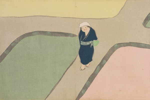 Spring Field  by Kamisaka Sekka - Hand-Painted Oil Painting Reproduction