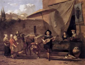 Italian Comedians painting by Karel Dujardin