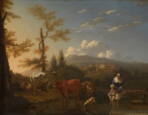 Italian Landscape by Karel Dujardin Oil Painting