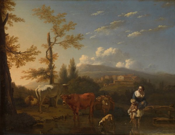 Italian Landscape  by Karel Dujardin - Hand-Painted Oil Painting Reproduction