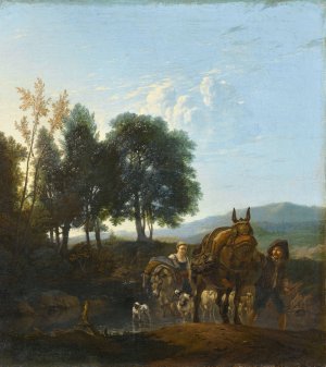 Landscape with Mule Driver by Karel Dujardin Oil Painting