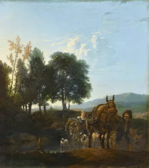 Landscape with Mule Driver by Karel Dujardin Oil Painting