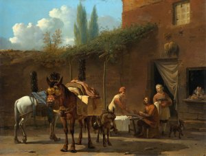 Muleteers at an Inn by Karel Dujardin Oil Painting