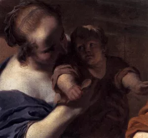 St Paul Healing the Cripple at Lystra Detail Oil painting by Karel Dujardin