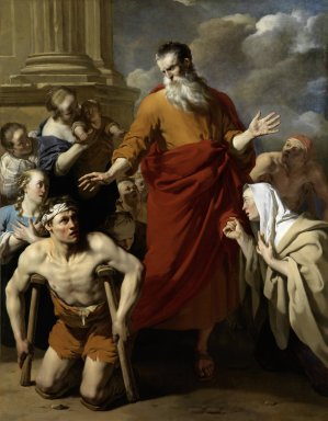St Paul Healing the Cripple at Lystra by Karel Dujardin Oil Painting