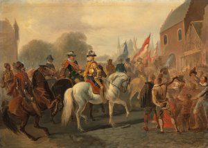 De zegevierende terugkeer van Maurits in Den Haag, Anno 1591 by Karel Frederik Bombled Oil Painting