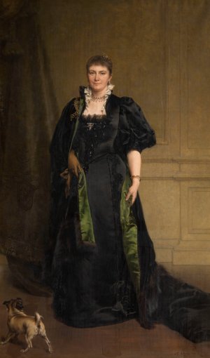 Madame Edith Marie Antoinette Constance van Eersel, the Artist's Wife by Karel Ooms Oil Painting