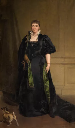 Madame Edith Marie Antoinette Constance van Eersel, the Artist's Wife by Karel Ooms Oil Painting