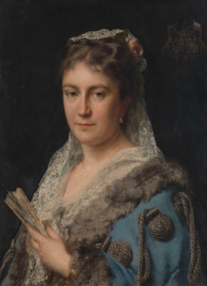 Madame Edith Marie Antoinette Constance van Eersel, the Artist's Wife by Karel Ooms Oil Painting