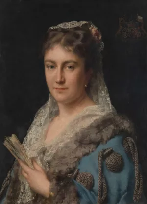 Madame Edith Marie Antoinette Constance van Eersel, the Artist's Wife by Karel Ooms Oil Painting