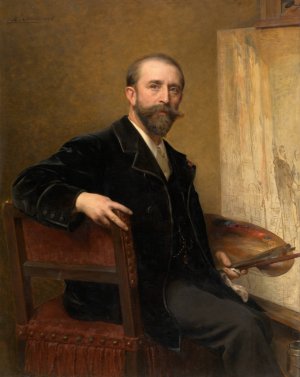 Self Portrait by Karel Ooms Oil Painting