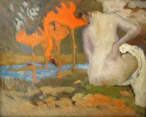 Leda and the Swan by Karel Spillar Oil Painting