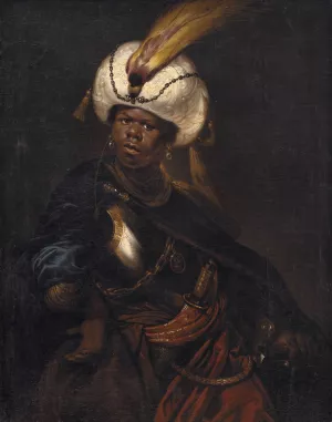 A Man Wearing a Turban and Armour by Karel Van Mander III Oil Painting