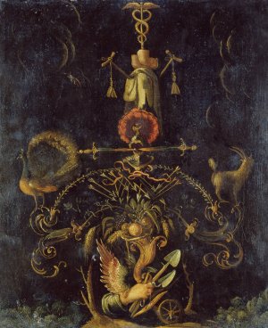 Emblematic Representation by Karel Van Mander Oil Painting