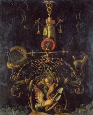 Emblematic Representation by Karel Van Mander Oil Painting